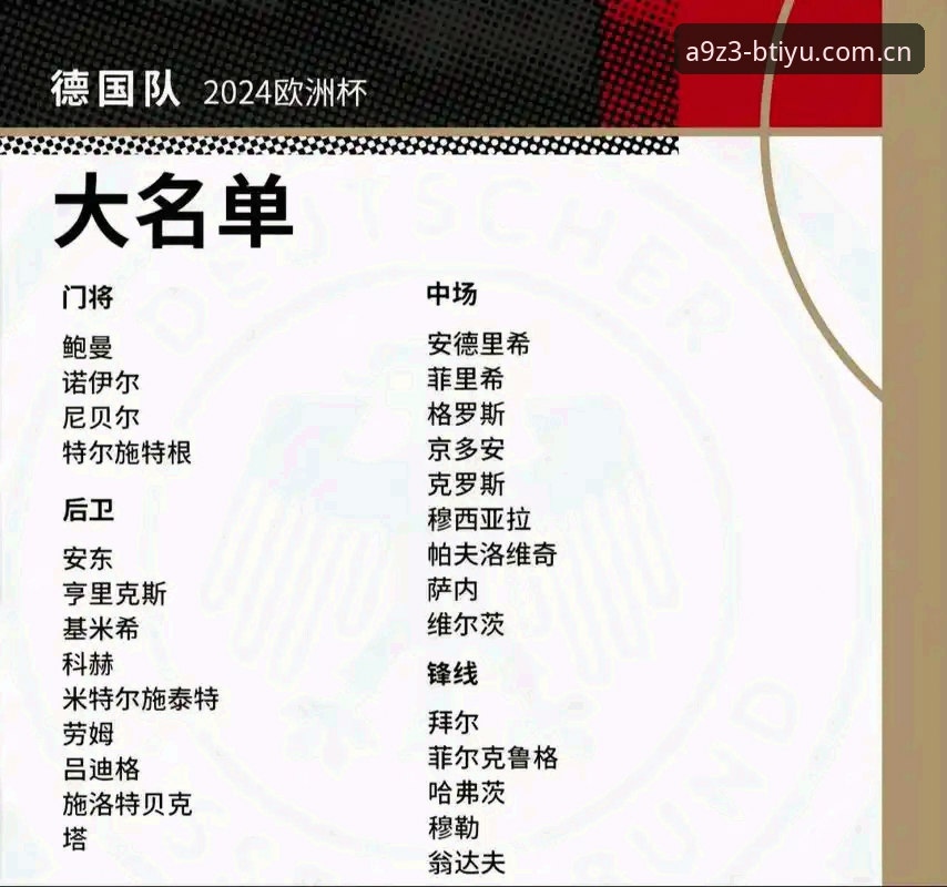 b体育官方网站下载 4大看点解析德国队世界杯名单:诺伊尔40岁回归创5届纪录,18岁天才入选